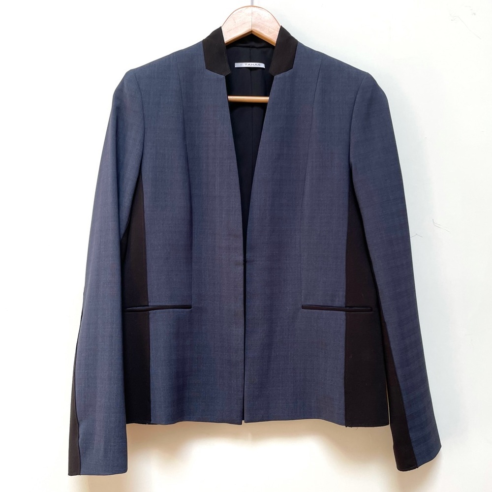 Tahari Navy & Black Venus Suit Jacket